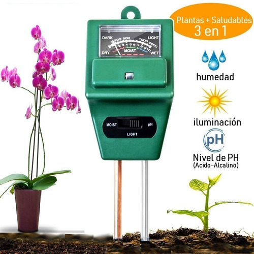 Medidor De Humedad Luz Y Ph Para Plantas Flor Cuidado Bola8