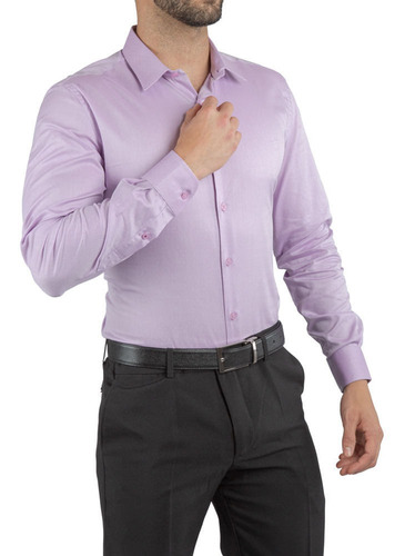 Camisa Charles 100% Algodón Premium Lila Oscuro John Holden