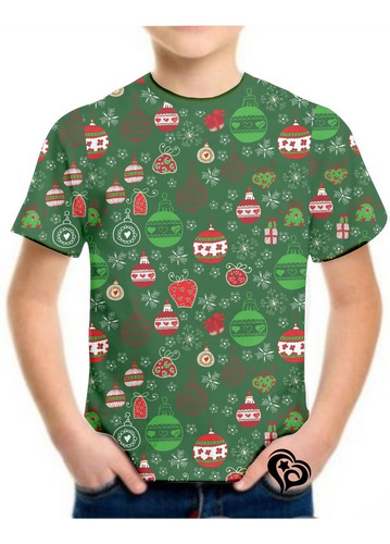 Camiseta De Natal Masculina Papai Noel Infantil Blusa Est3