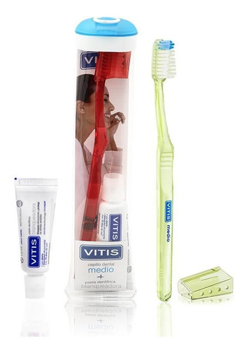 Vitis Medio Cepillo Dental + Pasta 15 Ml + Estuche