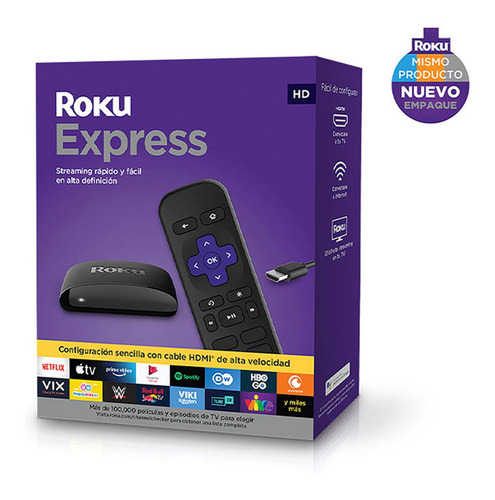 Imagen 1 de 6 de Roku Express Media Streaming Compacto Resolución Hd 1080p