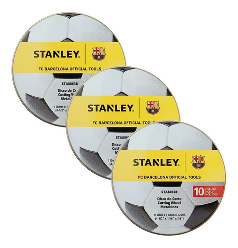 Discos De Corte Stanley 115x 1,6mm Por 30 Unidades P/ Metal