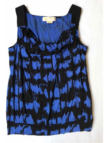 Blusa Michael Kors Original Azul Con Negra