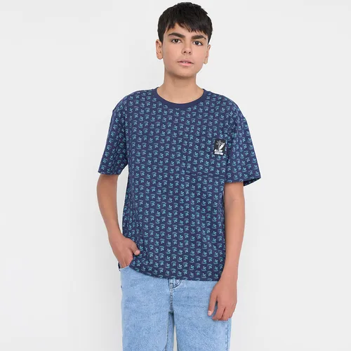 Polera Niño Teen Mc Full Bolsillo Azul Corona