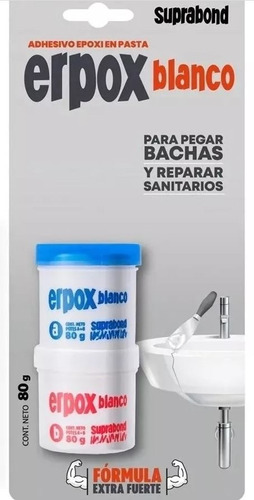 Pegamento Erpox Adhesivo Epoxi Suprabond En Pasta Blanco 80g