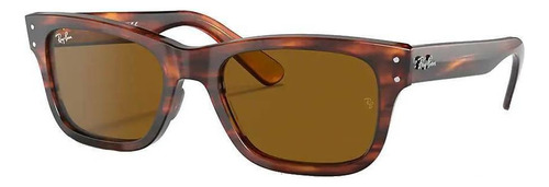 Óculos de sol Ray-Ban Burbank Extra large armação de acetato cor polished havana, lente brown clássica, haste tortoise de acetato - RB2283