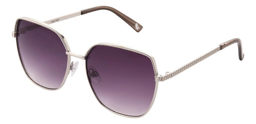 Nine West Mujeres Cheri Square Gafas De Sol, Plata, 59 Mm