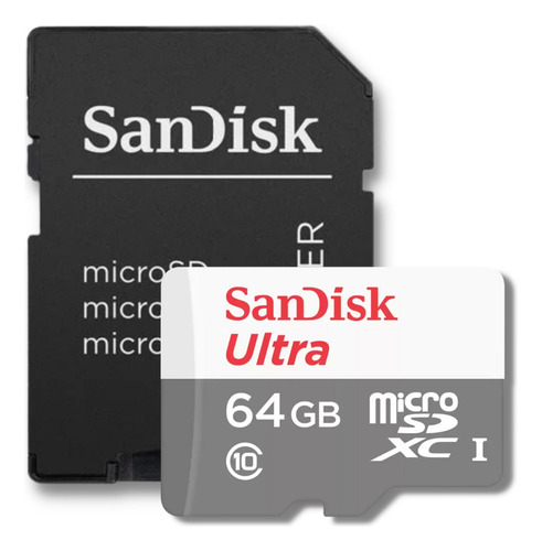 Cartão De Memória 64gb Ultra Sandisk C/ Adaptador Sd Com Nfs