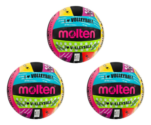 Balón De Voleibol Molten Ms-500   Nº 5  Color Luv  Para Arena