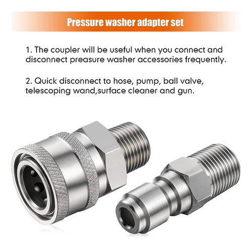 W Conector Rápido Macho Hembra De Acero Inoxidable Npt De S