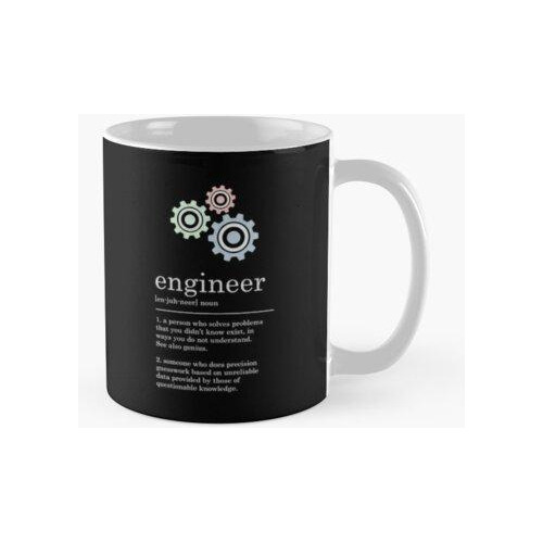 Taza Ingeniero Divertido Definición Ingeniería Signo Oscuro 