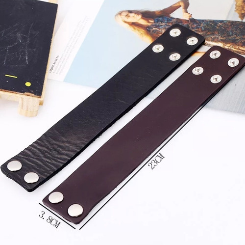 Pulsera De Cuero 100% Tipo Punk Cafe Hombre Mujer Moda 2019
