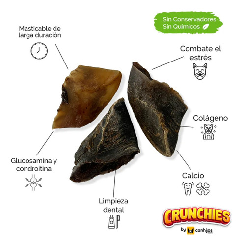 Canhijos Pezuña De Res Deshidratado, Snack Para Perro