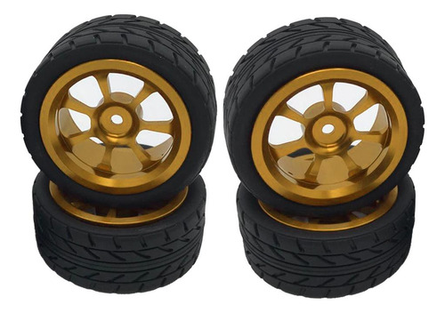 4 Piezas De Neumáticos Upograde Para Wltoys 144001 Dorado