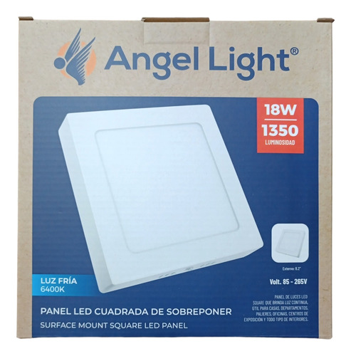 Panel Led Cuadrado Superficial 18w 8'' Luz Blanca 6500k