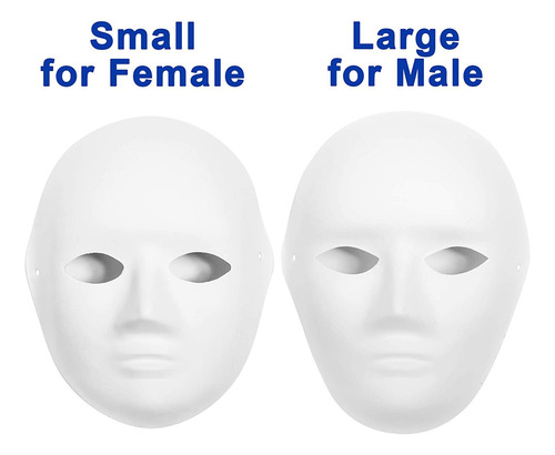 30 Pack 2 Sizes Paper Mache Masks Create Artistic Craft Proj