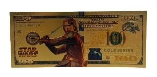 Billete Plata 100 Dolares De Coleccion Star Wars Skywalker