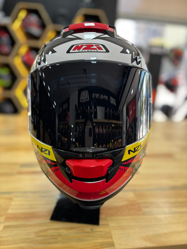 Casco Moto Integral Nzi Eurus 4 Doble Visor + Spoiler Gaona Furious Blanco/antracita Liso S