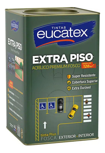 Tinta Acrilica Fosca Extra Piso Premium Eucatex Lata 18l