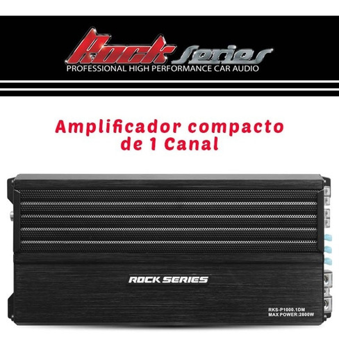 Imagen 2 de 8 de Amplificador Mini Rock Series 1 Canale Rks-p1000.1dm 1400w