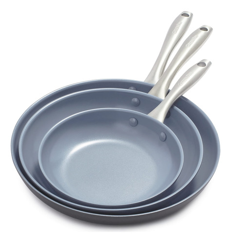 Set De Sartenes Greenpan Lima Con Tapa De 8, 10 Y 12 In