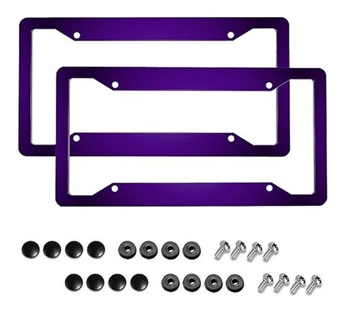 Portaplacas De Aluminio Morado Para Auto, 2 Paquetes