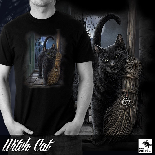 Remera Gotica Dark Calavera Gothic Witch Cat