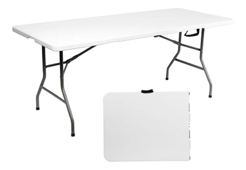 Mesa de exterior Swiss Armor Plegable de plástico/acero color blanco