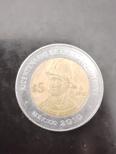 Moneda De 5 Pesos Iignición Allende Bicentenario De La Indep