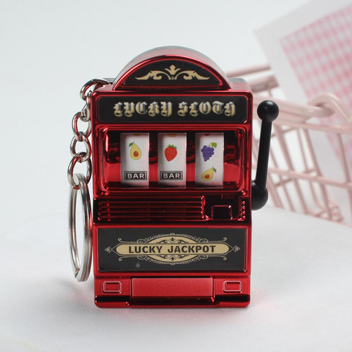 Mini Máquina De Jogos De Frutas Chaveiro Presente Vermelho