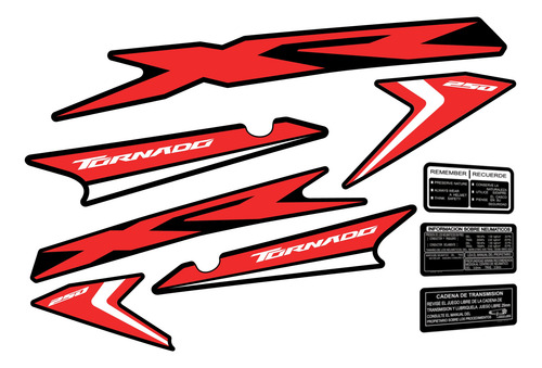 Kit Calcos Completo Honda Xr 250 Tornado * Laminadas!
