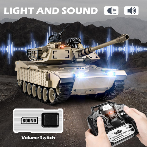 Supdex Tanque Rc M1a2 Abrams Con Sonido Humo Y Disparos
