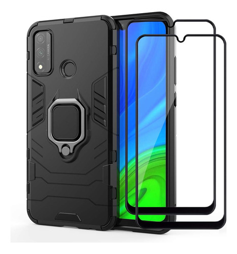 Funda Uso Rudo Carcasa Para Huawei P Smart 2020 +mica Negro Huawei P Smart 2020