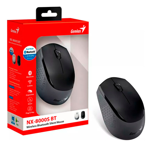 Mouse Inalámbrico Geniusmouse Nx-8000s Nx-8000s Negro