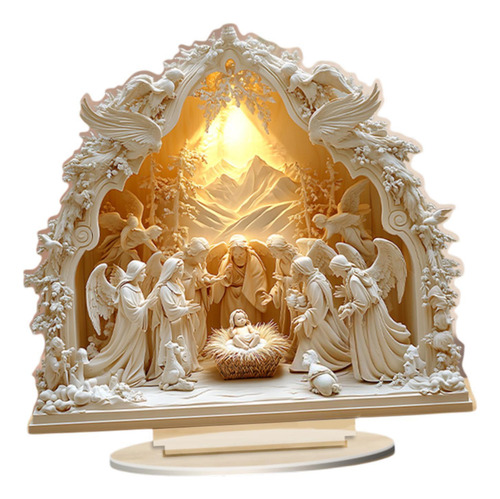 Christmas Nativity Scene Figurine Table Sign Desktop
