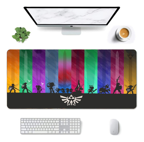 Mouse Pad Largo Personajes Links Zeldas Colorido 30x70cm    