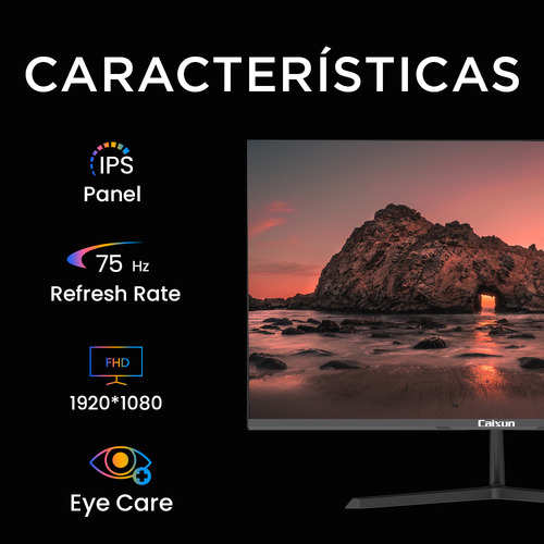 Monitor Caixun con pantalla de 22" 75Hz Color Negro
