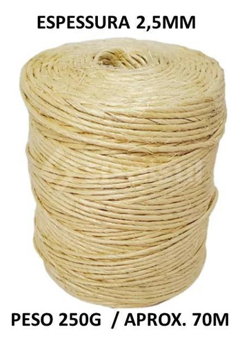 Fio Sisal Natural R 300/1 - 250g - 2,4mm