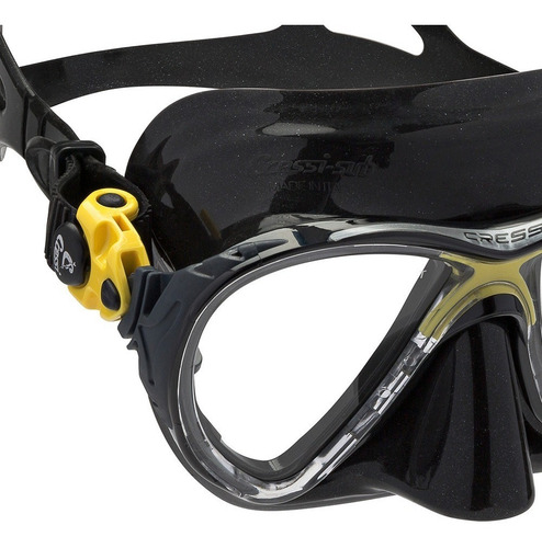 Máscara De Mergulho Cressi Big Eyes Evolution Cor Preto/Amarelo