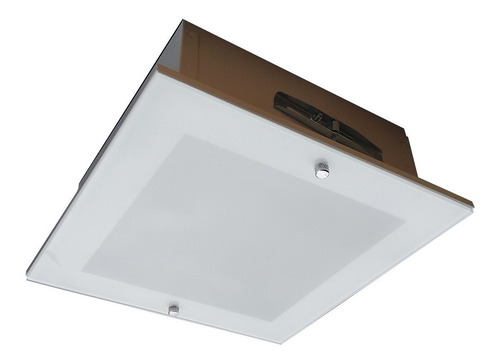Plafon Embutir Com Vidro Externo Quadrado 40x40 Estrutura Branco 127/220v