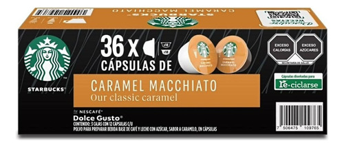 Capsulas Cafe 36pzas Starbucks Dolce Gusto Caramel Macchiato