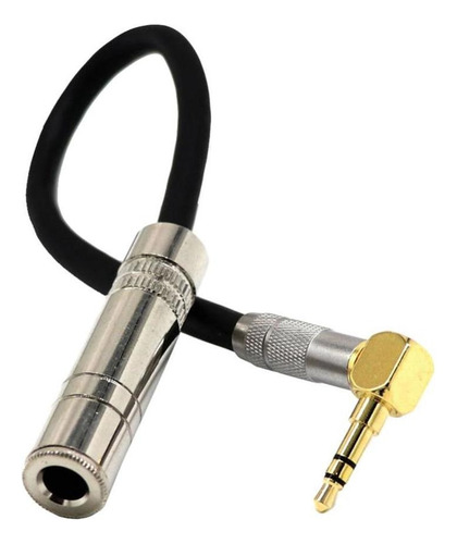 3.5 Mm 90 Grados 1/4 Enchufe A 6.35 1/8 Cable Adaptador .