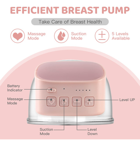 Extractor De Leche Eléctrico Manos Libres Kompoll, Rosa