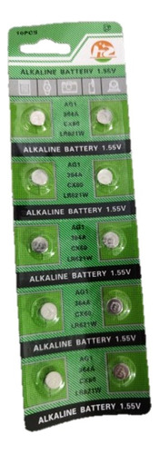 Bateria Alcalina Ag1 Sr621 Lr620 Ag1 Lr621 Lr60 364 10 Peças