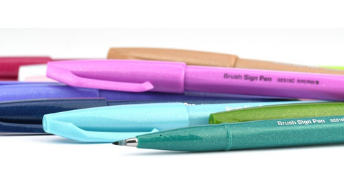Imagen 4 de 4 de Plumin Brush Sign Pen Pentel Ses15c-m2-12est
