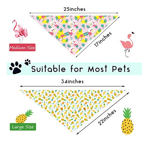 Bandanas Para Perro Triangulares Diseño Tropical Ajustables