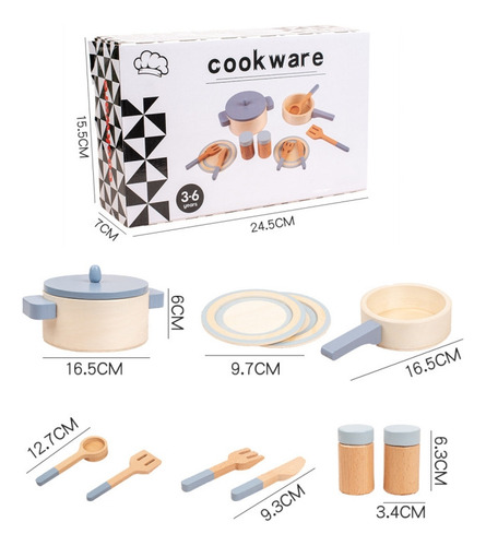 Juego De Utensilios De Cocina Para Niños De 13 Piezas