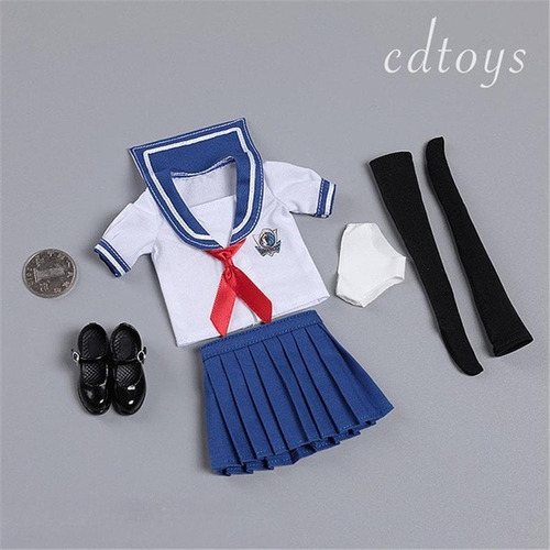 Traje De Uniforme De Colegiala A Escala 1:6, Ropa Para
