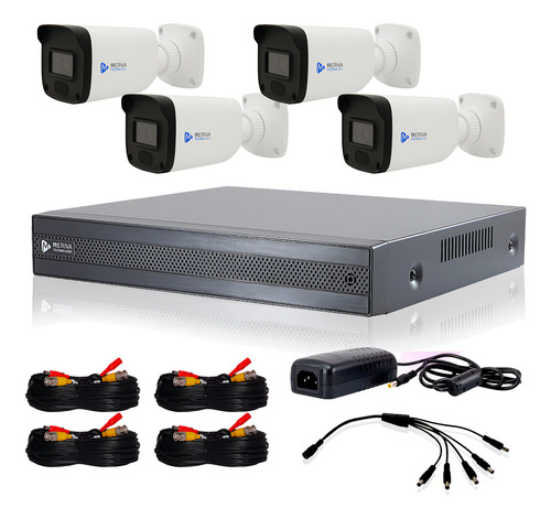 Kit Cctv 5mp 4 Cámaras Exterior Con Micrófono Dvr 8ch Meriva