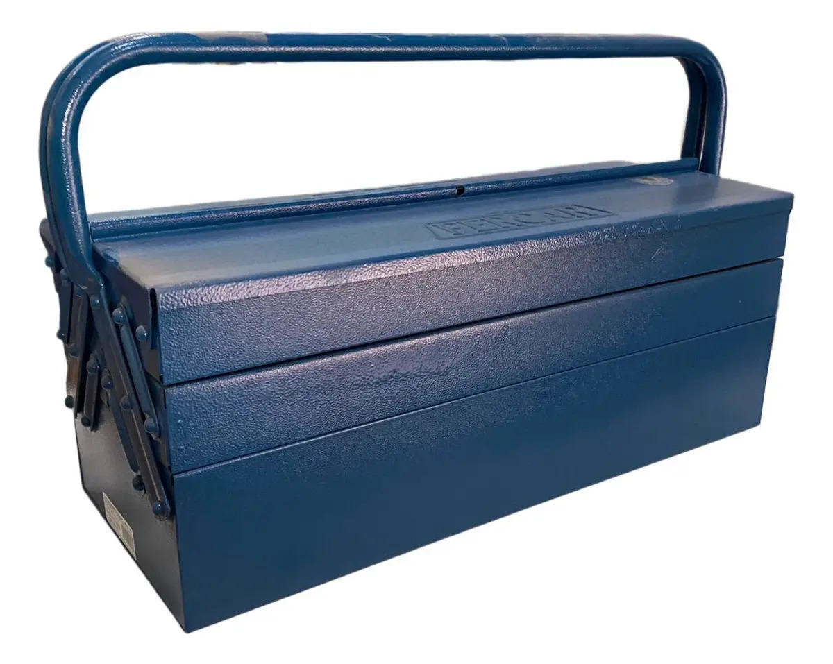 Caixa De Ferramentas Sanfonada Fercar Metal 50cm 5 Gavetas Com Trava de Segurança